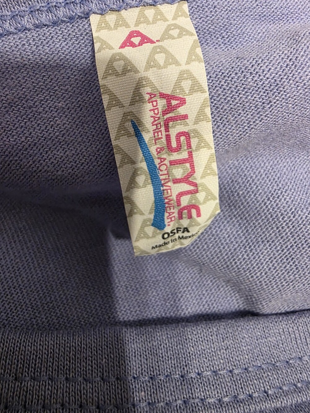 Alstyle Lavender Short Sleeve Tee with Multicolor Kokopelli Graphics - Picture 2 of 3